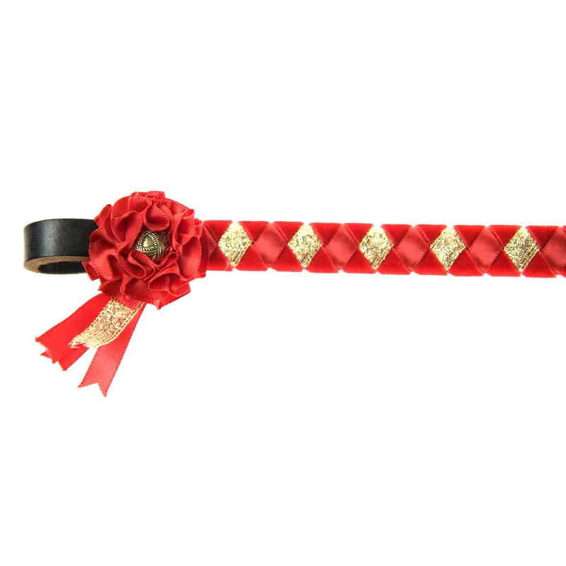 ShowQuest Skipton Browband - Red/Red/Gold