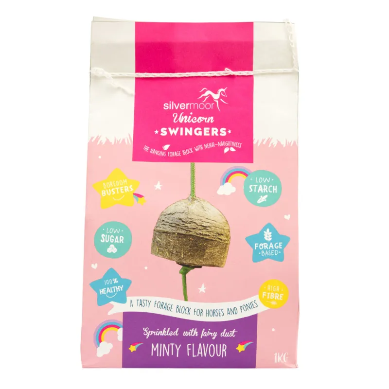 Silvermoor Swingers Hanging Forage Block - Unicorn Mint
