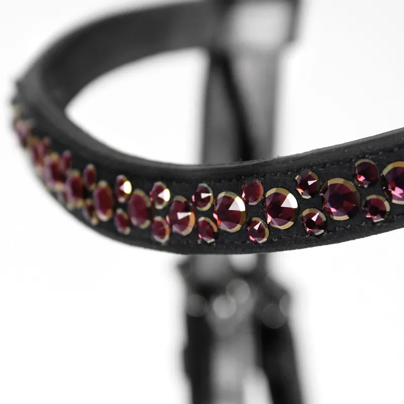 Schockemohle Stanford S Anatomic Flash Bridle - Black/Burgundy/Rose-1