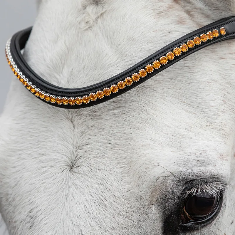 Schockemohle Diamond Select Browband - Black/Orange-1