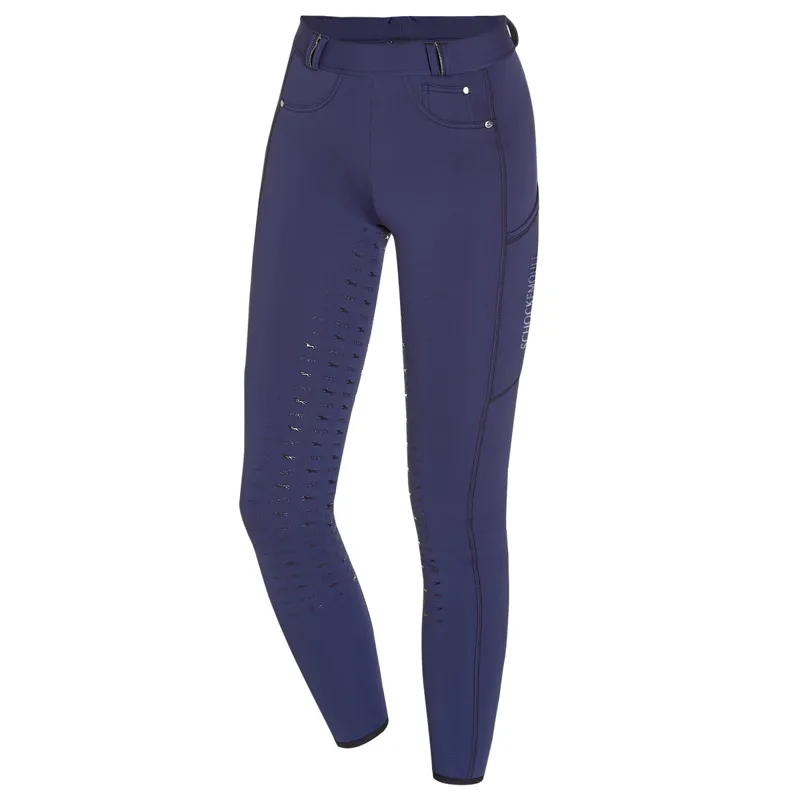 Schockemohle Winter II Full Grip Riding Tights - Jeans Blue - UK4