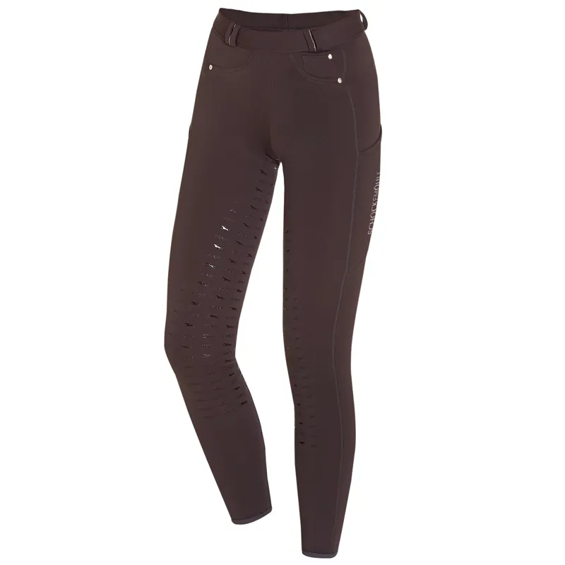 Schockemohle Winter II Full Grip Ladies Riding Tights - Walnut
