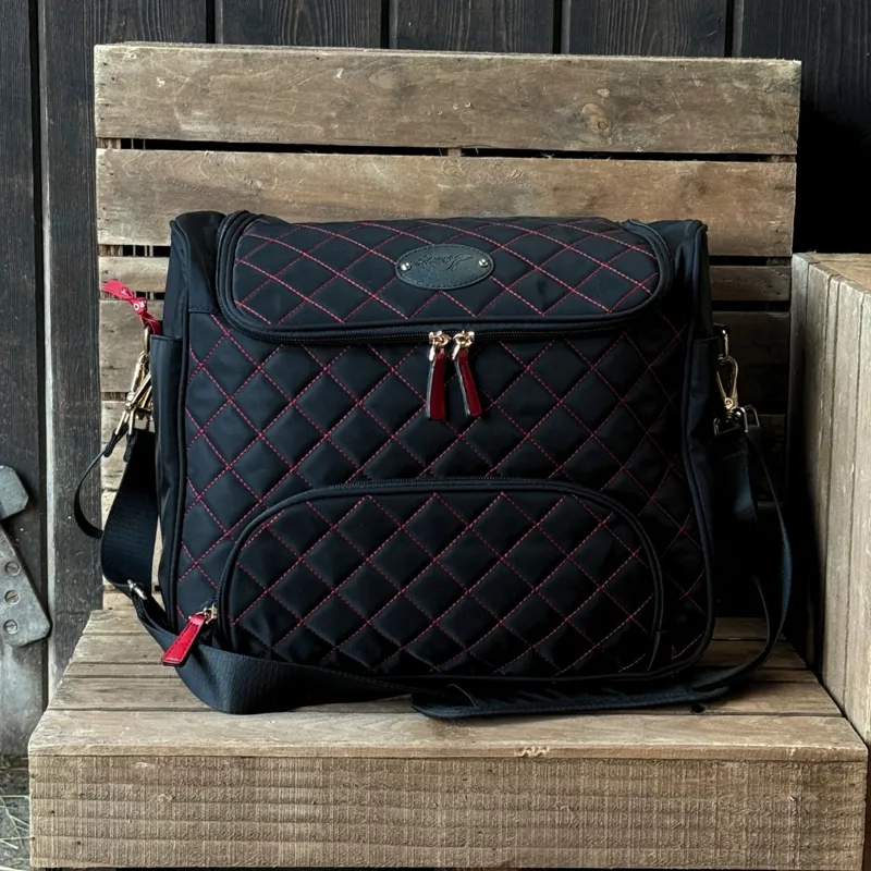 Smart Grooming Burghley Quilted Show and Stable Bag - Black/Red-3