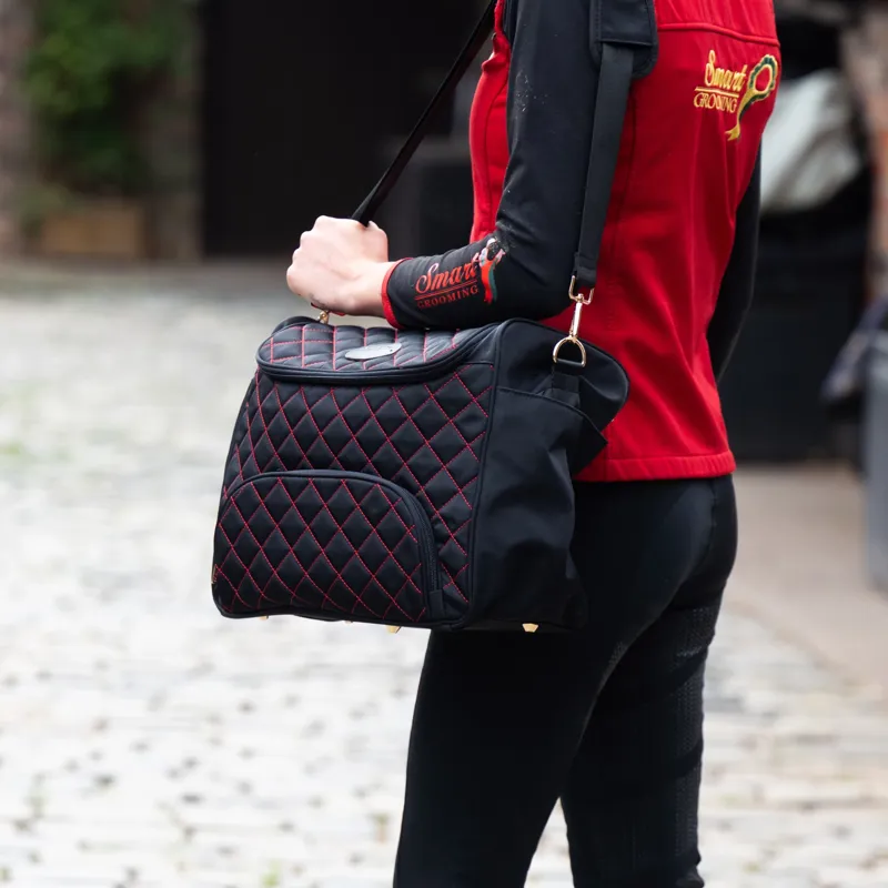 Smart Grooming Burghley Quilted Show and Stable Bag - Black/Red-6