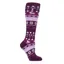 SockShop Heat Holders Horse Fairisle Ladies Tall Socks - Bawtry Purple