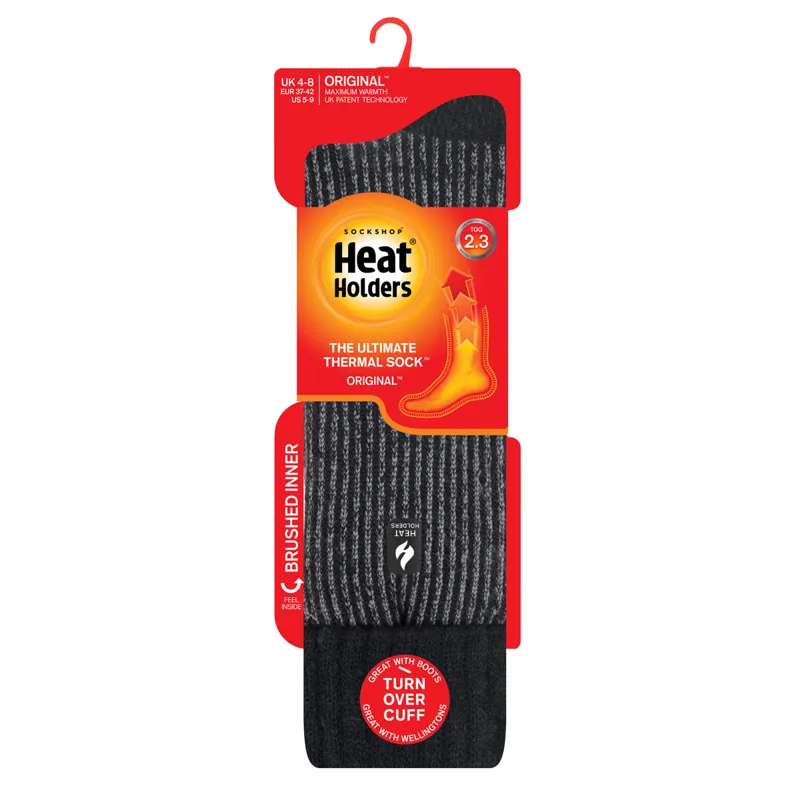 Sockshop Heat Holders Begonia Ladies Boot Socks - Black-1