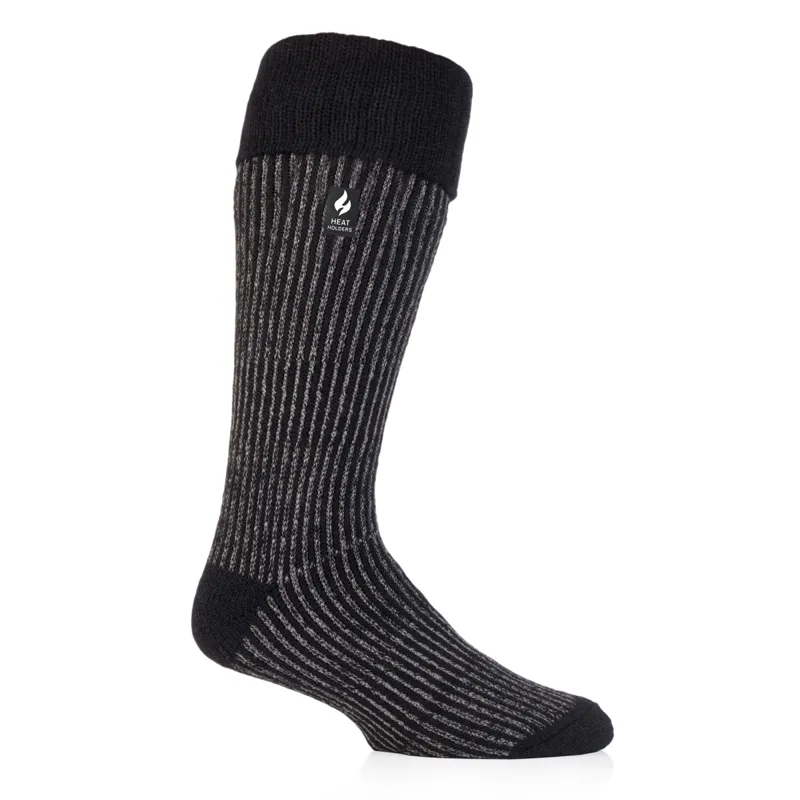 SockShop Heat Holders Buzzard Mens Thermal Wellington Socks - Black