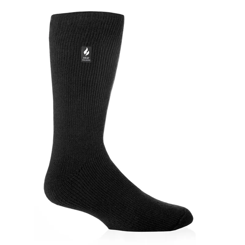 SockShop Heat Holders Finch Mens Crew Length Thermal Socks - Black