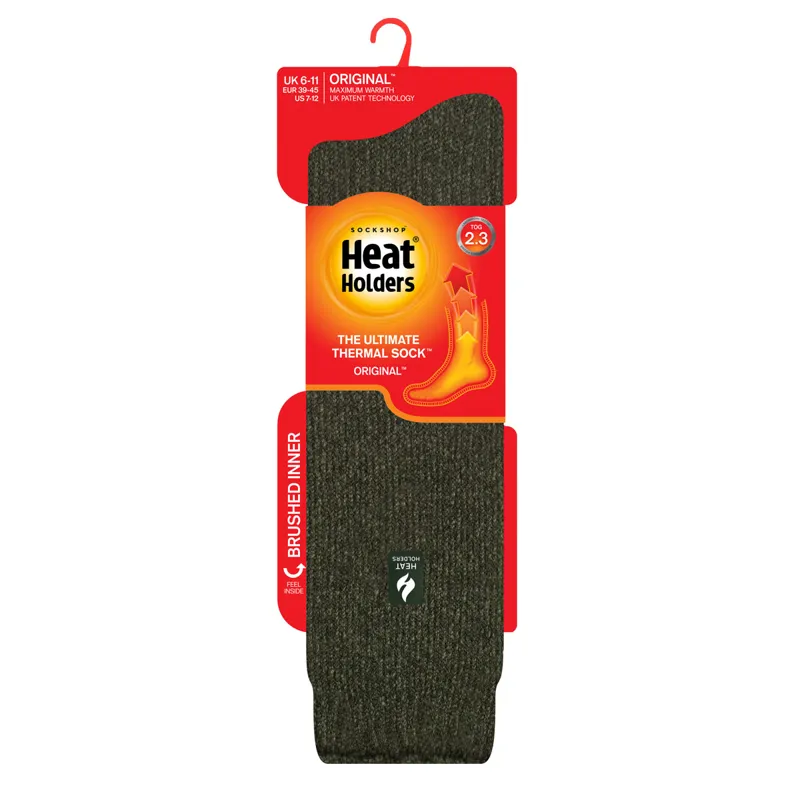 SockShop Heat Holders Galant Mens Tall Thermal Socks - Forest Green-1