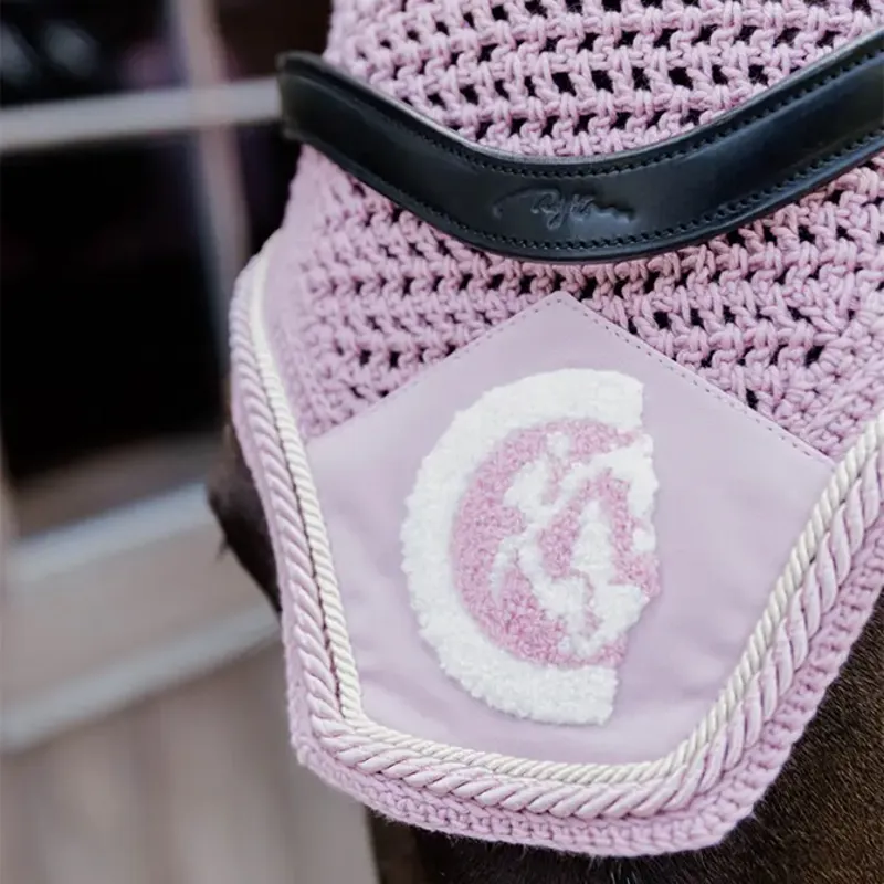 Kentucky Wellington 3D Logo Rope Fly Veil - Soft Rose-3