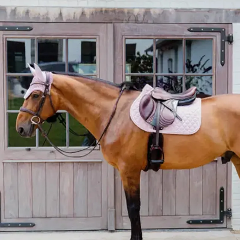 Kentucky Wellington 3D Logo Rope Fly Veil - Soft Rose-2