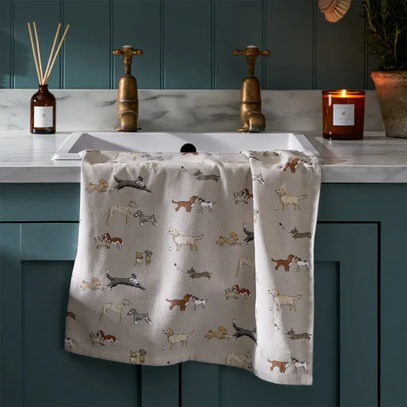 Sophie Allport Tea Towel - Doggy Day Care-1