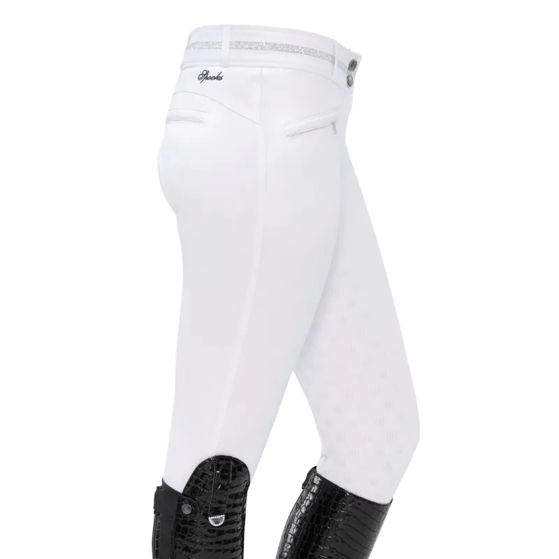 Spooks Sarina Full Grip Ladies Competition Breeches - White-1