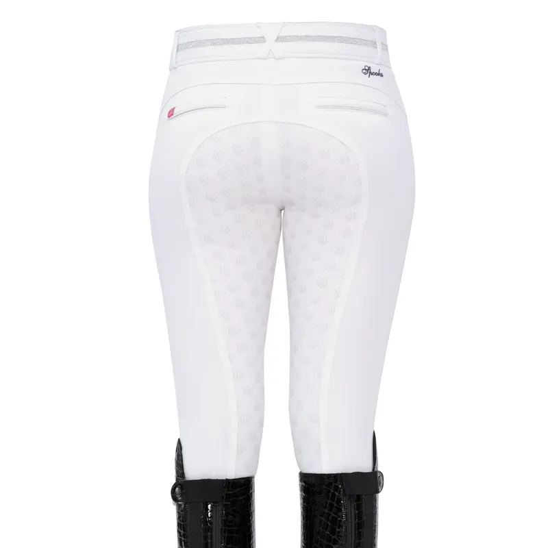 Spooks Sarina Full Grip Ladies Competition Breeches - White-2