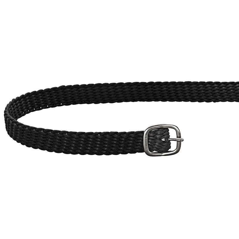 Sprenger Heavy Braid Spur Straps - Black/Silver Buckle
