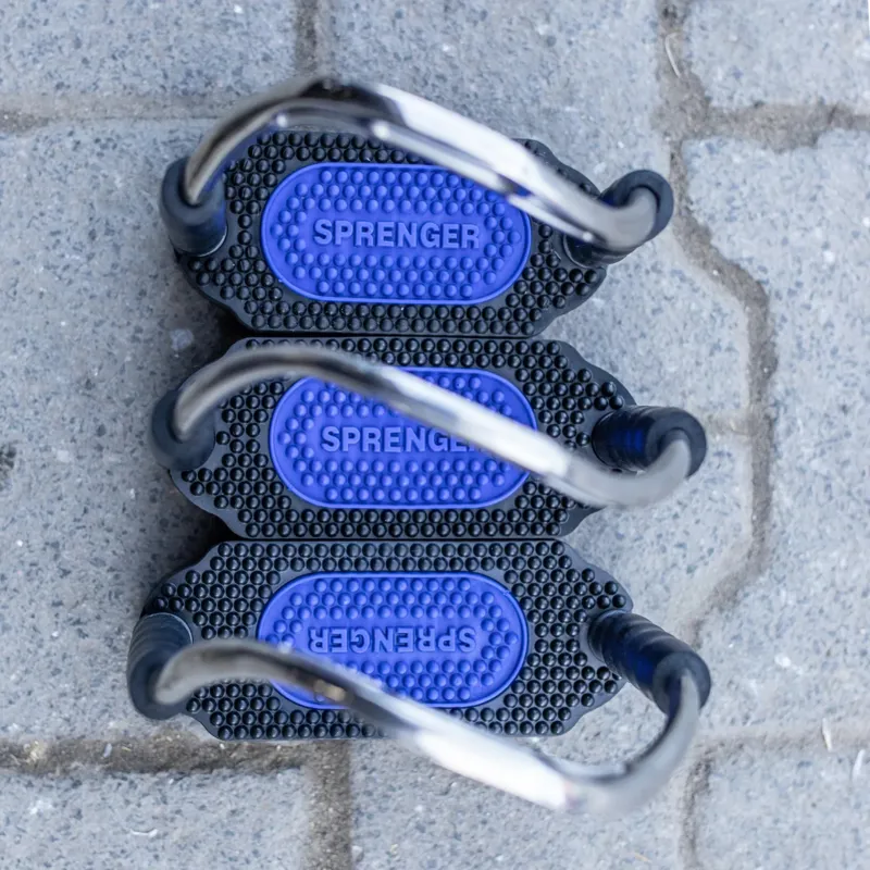 Sprenger Bow Balance Rubber Stirrup Pads - Black/Blue-1