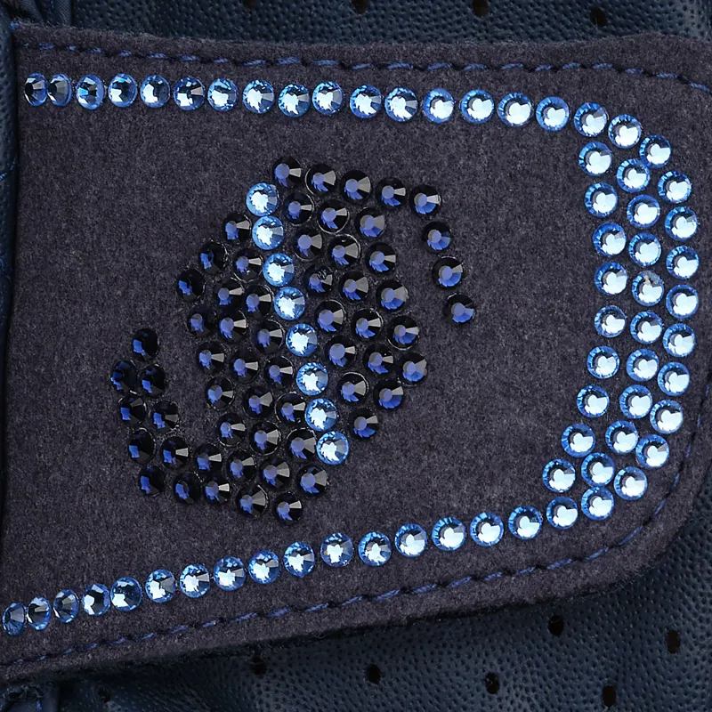 Samshield V-Skin Swarovski Riding Gloves - Blue/Light Blue Crystals-1
