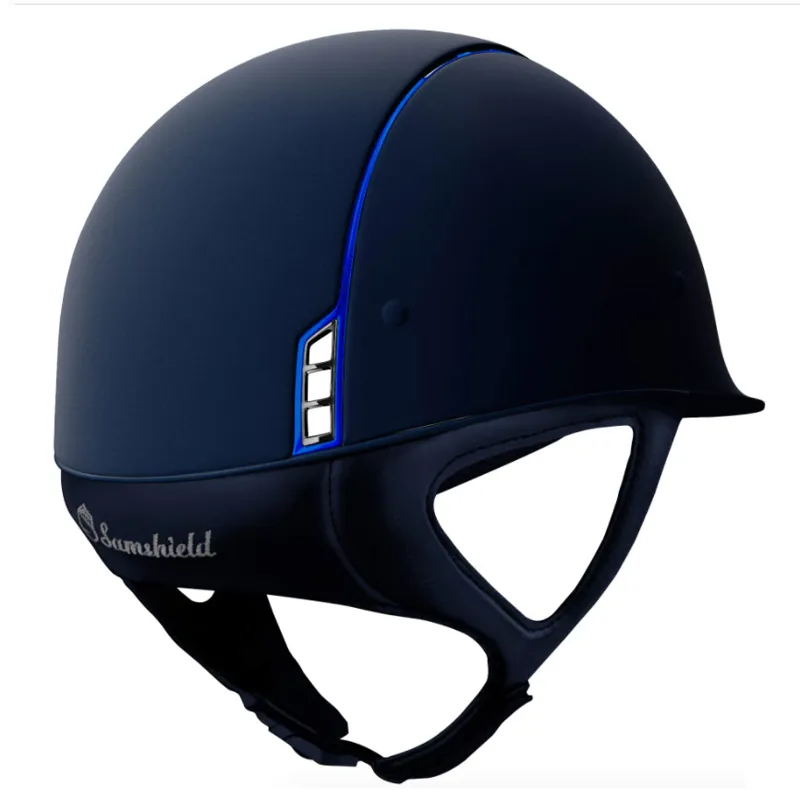 Samshield Shadowmatt Electric Blue Trim Riding Hat - Blue-1