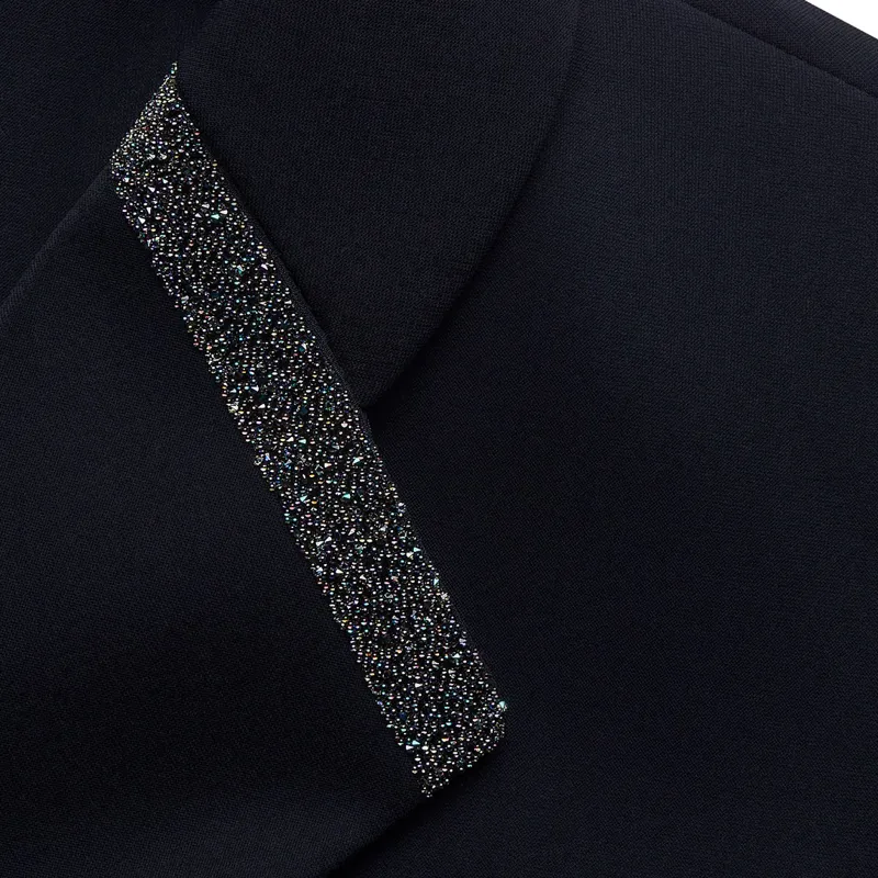 Samshield Crystal Fabric Ladies Dressage Tails - Navy-5