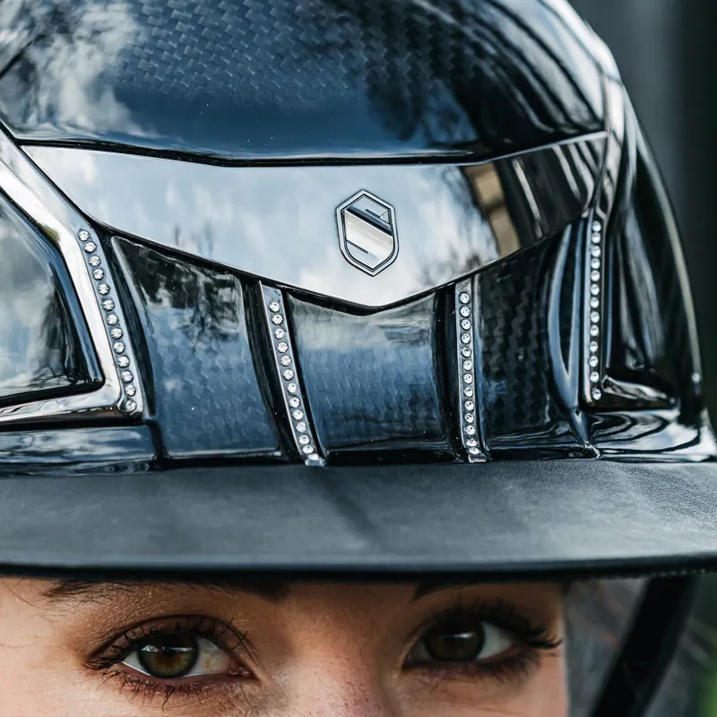 Samshield XJ Miss Riding Hat - Glossy Black/Swarovski-4