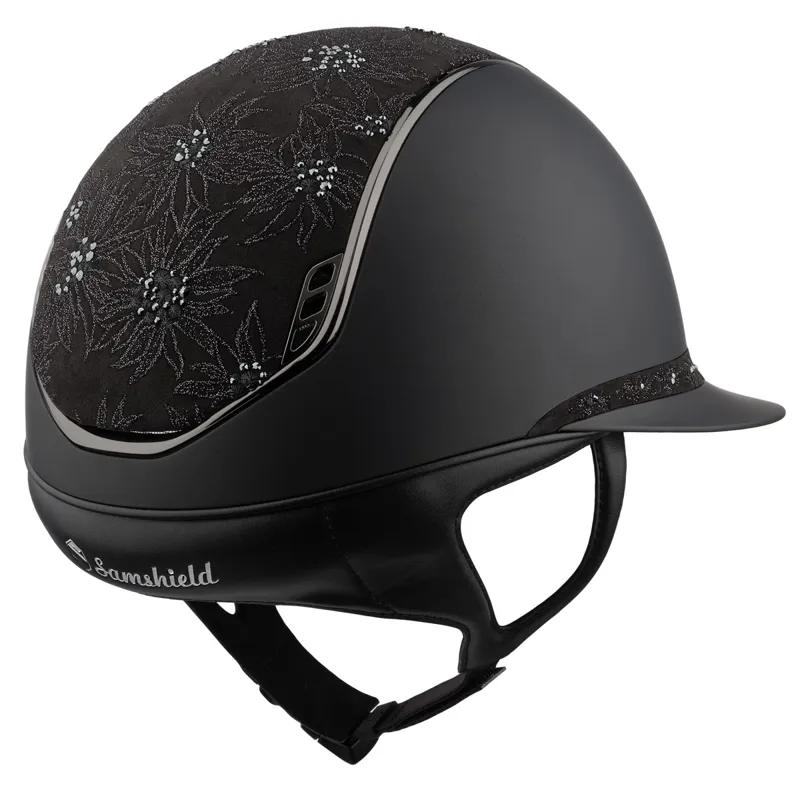 Samshield Miss Shield Shadowmatt 2.0 Spring Flowers Riding Hat - Black-1