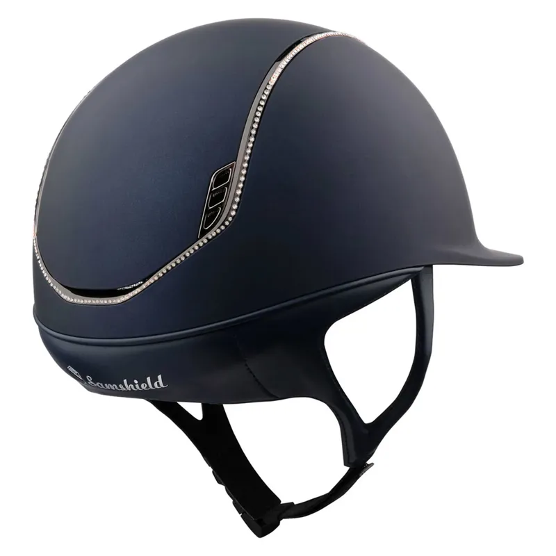 Samshield Shadowmatt 2.0 Standard 300 Crystals Riding Hat - Blue/Holo-1