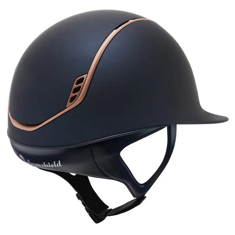 Samshield Shadowmatt 2.0 Matt Trim Riding Hat - Blue/Rose Gold-1
