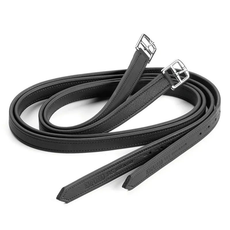 Equipe Emporio Non-Stretch Stirrup Leathers - Black