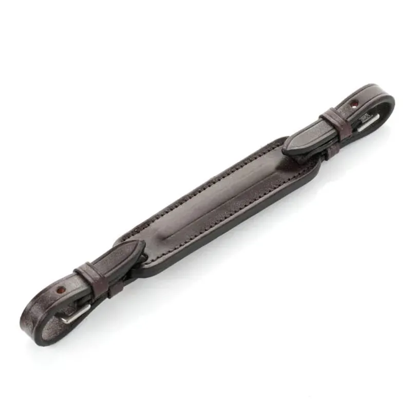 Stephens Rigid Leather Curb Strap - Chestnut/Silver