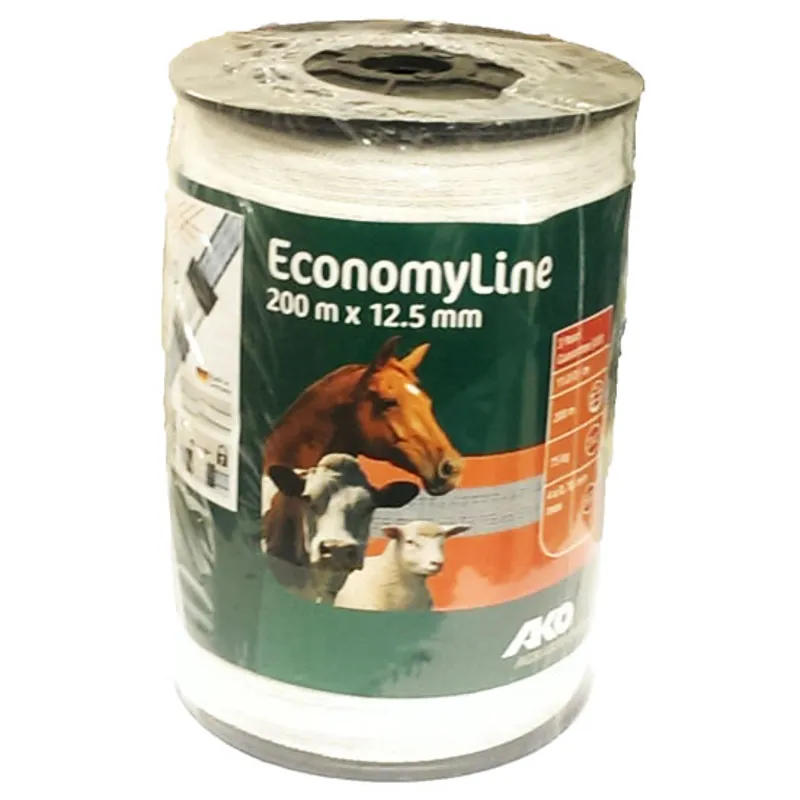 Stockshop Basic Polytape Electric Fencing Tape 12.5mm x 200m - White