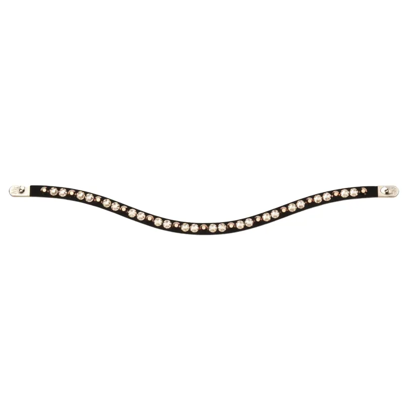 Stubben Magic Bling Long Curved Browband - Metallic Rose