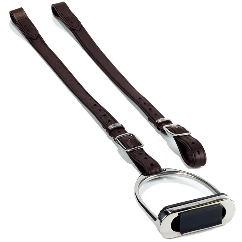 Stubben Mono De Luxe Stirrups Leathers - Ebony Brown-1