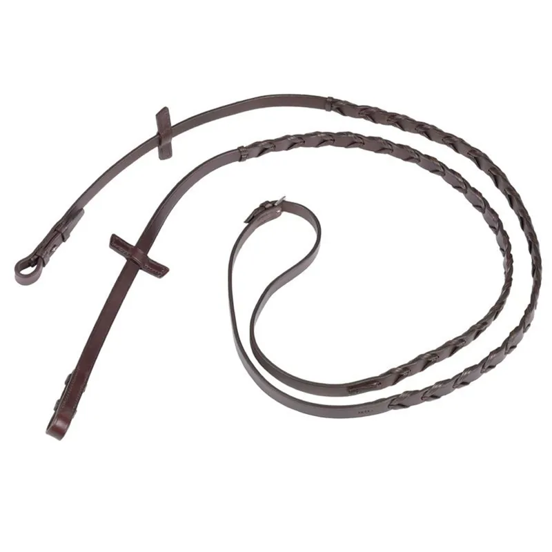 Stubben Plaited Leather Reins - Redwood-1