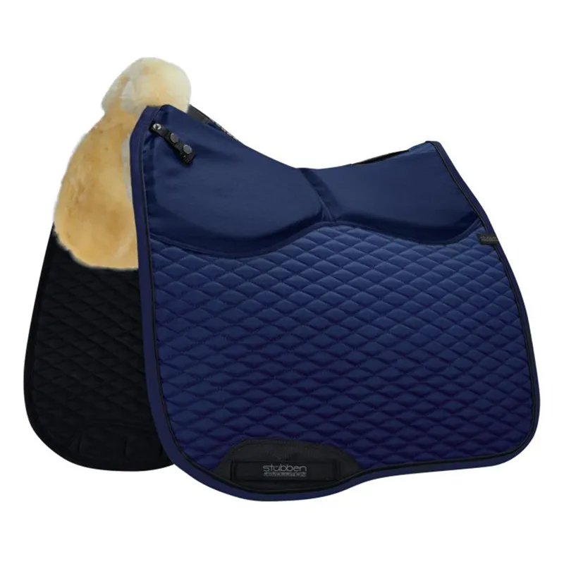 Stubben Streamline Adjuster Lambswool Dressage Saddlecloth - Blue