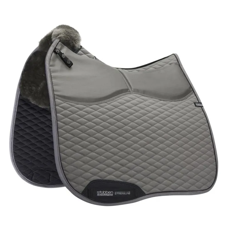 Stubben Streamline Adjuster Lambswool Dressage Saddlecloth - Grey
