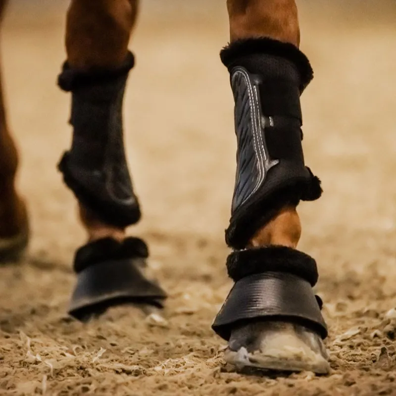 Stubben and Evolution Airflow Fleece Lined Brushing Boots - Black-2