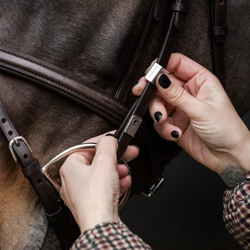 Stubben Pro-Jump Combined Flash 2700 Bridle - Ebony Brown-2