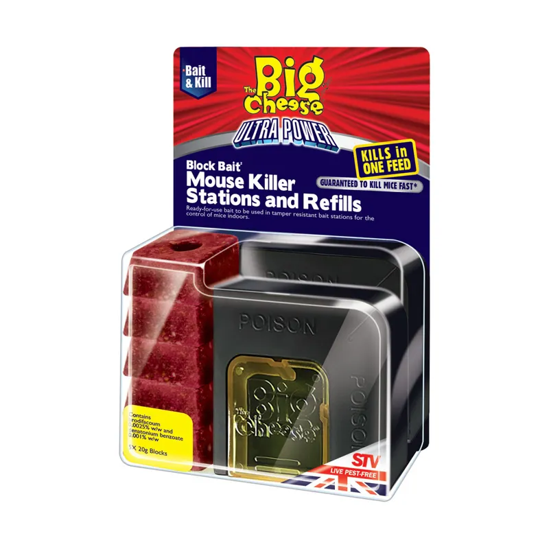 STV Big Cheese Ultra Power Block Bait Mouse Killer Station and Refill