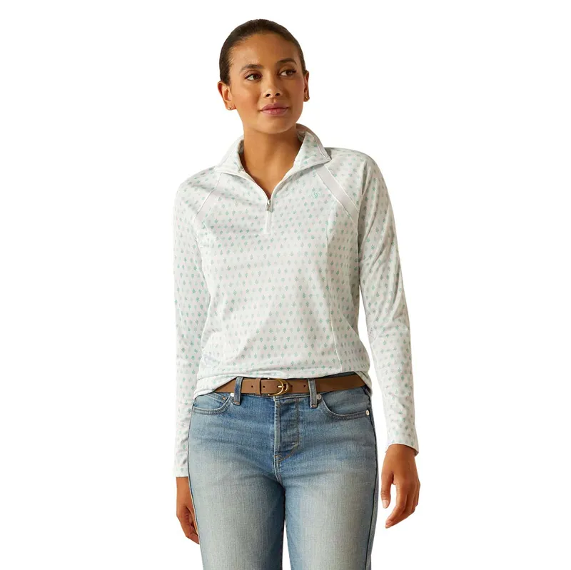 Ariat Sunstopper 3.0 Ladies Base Layer Top - Beach Glass Print