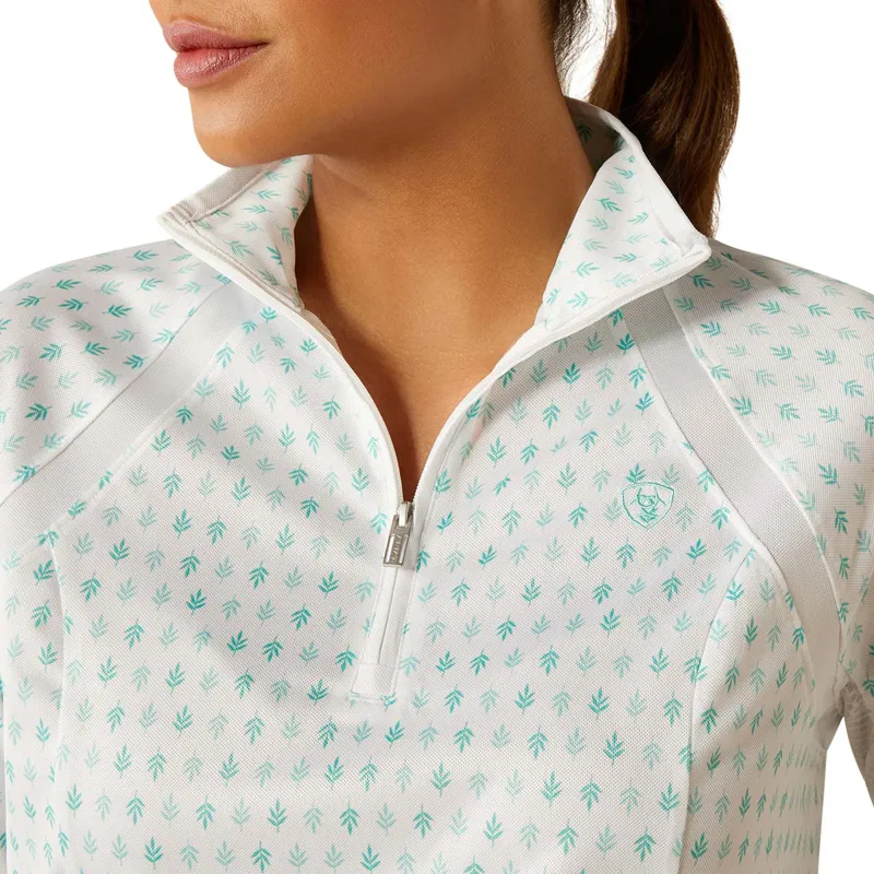 Ariat Sunstopper 3.0 Ladies Base Layer Top - Beach Glass Print-1