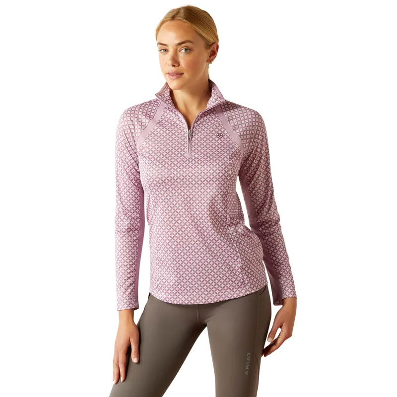 Ariat Sunstopper 3.0 Ladies Base Layer Top - Lavender Mist Tile