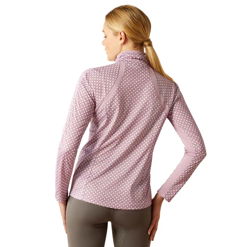 Ariat Sunstopper 3.0 Ladies Base Layer Top - Lavender Mist Tile-2