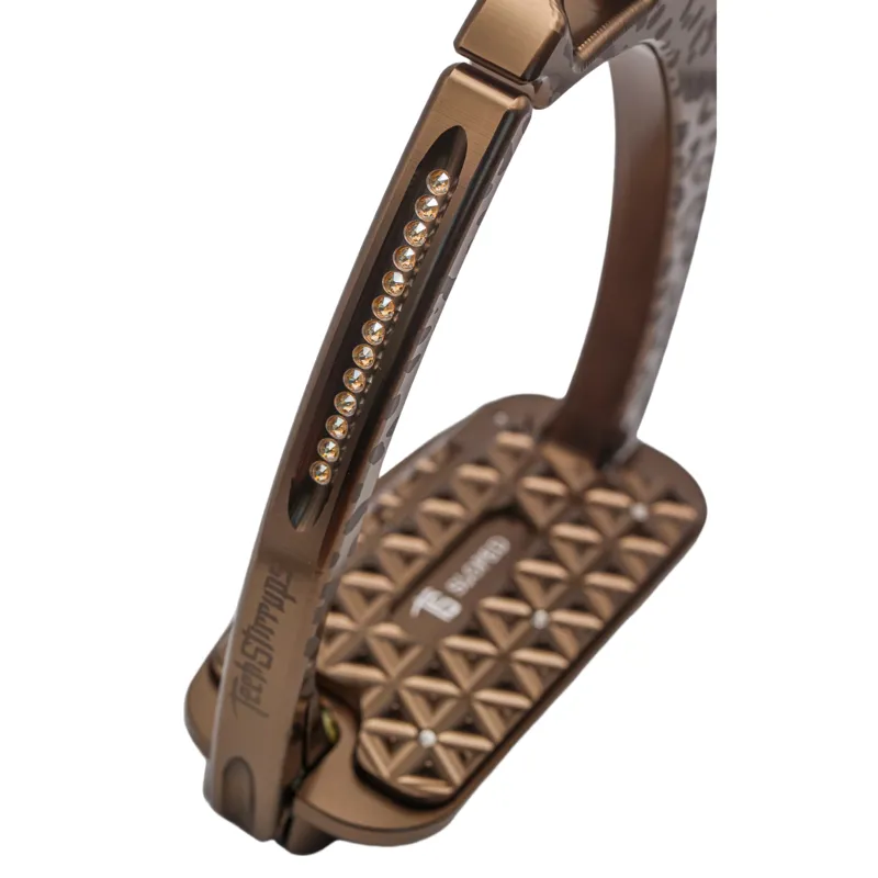 Tech Venice Swarovski Sloped Evo Safety Stirrups - Leopard Brown-1
