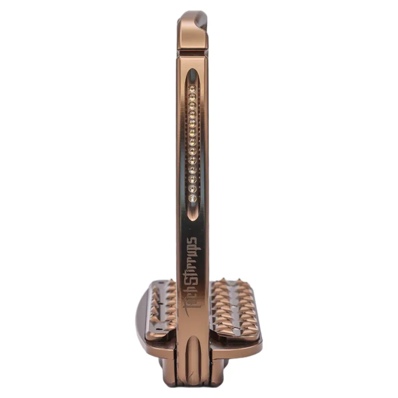 Tech Venice Swarovski Sloped Evo Safety Stirrups - Leopard Brown-3