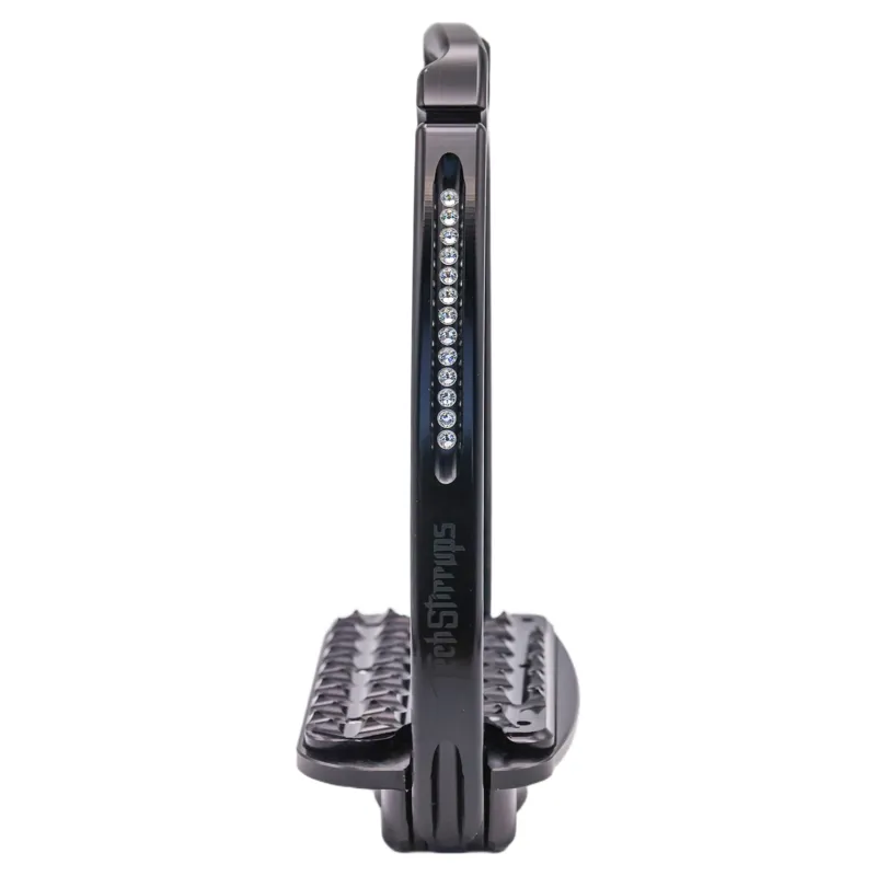 Tech Venice Swarovski Sloped Evo Safety Stirrups - Leopard Black-2
