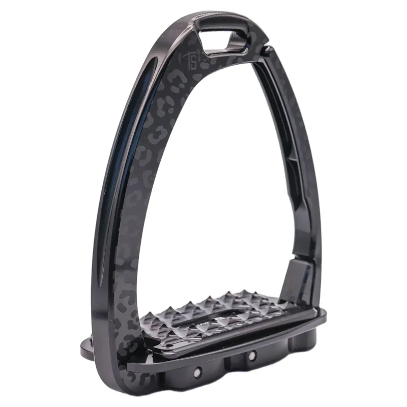 Tech Venice Sloped Evo Safety Stirrups - Leopard Black-3