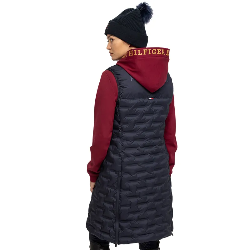 Tommy Hilfiger Maine Ladies Long Puffer Gilet - Desert Sky-1