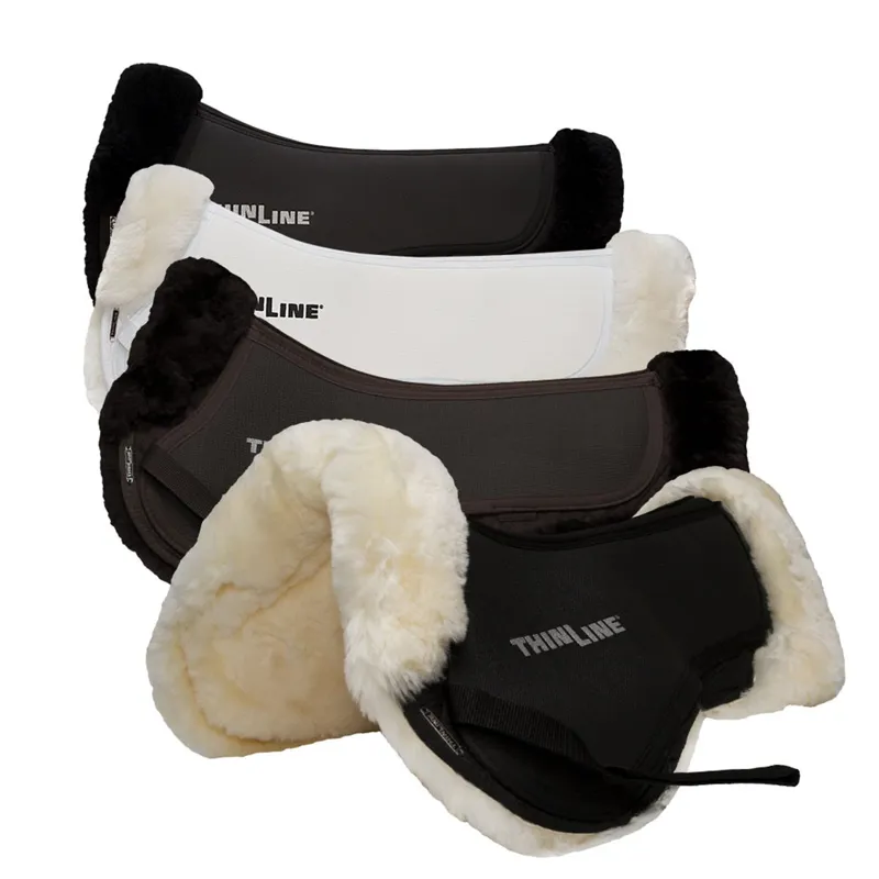 ThinLine Full Sheepskin Comfort Half Pad - Black-1