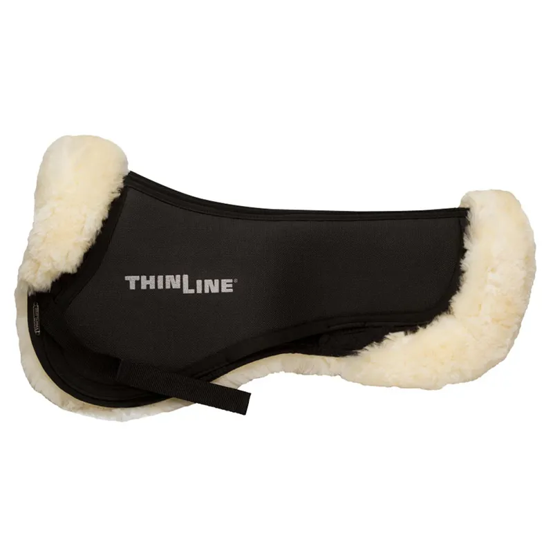 ThinLine Full Sheepskin Comfort Half Pad - Black/Natural