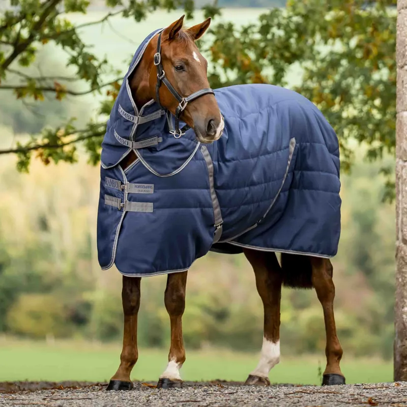 Rambo 400g Stable Rug - Navy/Thunderstorm Grey/Silver-1